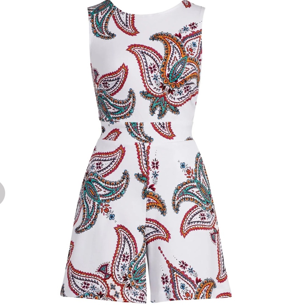 Paisley Print Tie-Back Romper